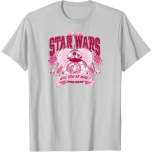 imageStar Wars  Valentines Day BB8 TShirtSilver Grey
