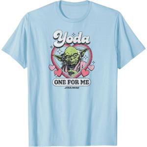 imageStar Wars  Yoda One For Me Funny Valentines Day Pun TShirtBaby Blue