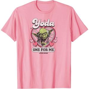 imageStar Wars  Yoda One For Me Funny Valentines Day Pun TShirtPink