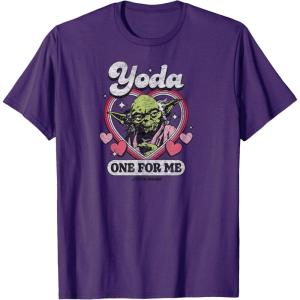 imageStar Wars  Yoda One For Me Funny Valentines Day Pun TShirtPurple