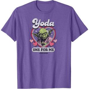 imageStar Wars  Yoda One For Me Funny Valentines Day Pun TShirtPurple Heather