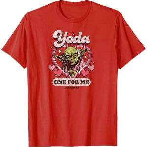 imageStar Wars  Yoda One For Me Funny Valentines Day Pun TShirtRed