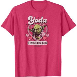 imageStar Wars  Yoda One For Me Funny Valentines Day Pun TShirtRed Heather