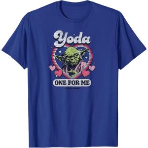imageStar Wars  Yoda One For Me Funny Valentines Day Pun TShirtRoyal Blue