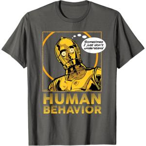 imageStar Wars C3PO I Just Dont Understand Human Behavior Quote TShirtAsphalt Grey
