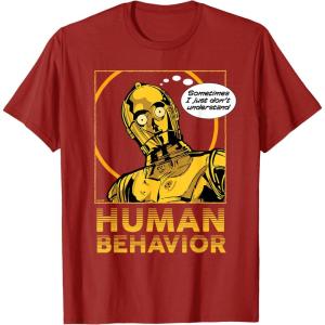 imageStar Wars C3PO I Just Dont Understand Human Behavior Quote TShirtCranberry Red