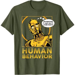 imageStar Wars C3PO I Just Dont Understand Human Behavior Quote TShirtOlive Green