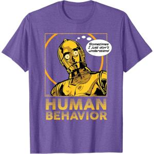 imageStar Wars C3PO I Just Dont Understand Human Behavior Quote TShirtPurple Heather