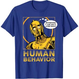 imageStar Wars C3PO I Just Dont Understand Human Behavior Quote TShirtRoyal Blue