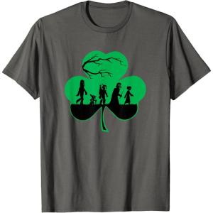 imageStar Wars Characters Silhouettes Shamrock St Patricks Day TShirtAsphalt Grey