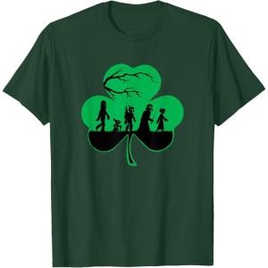 imageStar Wars Characters Silhouettes Shamrock St Patricks Day TShirtDark Green