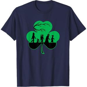 imageStar Wars Characters Silhouettes Shamrock St Patricks Day TShirtNavy Blue