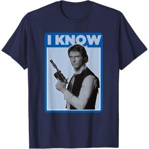imageStar Wars Classic Han Solo I Know You Love Me Poster TShirtNavy Blue