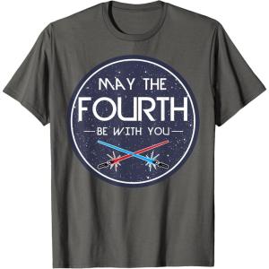 imageStar Wars Classic May The Fourth Be With You Circle Logo TShirtAsphalt Grey