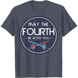 imageStar Wars Classic May The Fourth Be With You Circle Logo TShirtHeather Blue