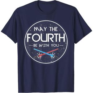 imageStar Wars Classic May The Fourth Be With You Circle Logo TShirtNavy Blue