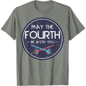 imageStar Wars Classic May The Fourth Be With You Circle Logo TShirtOlive Heather
