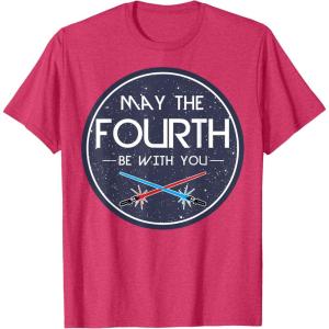 imageStar Wars Classic May The Fourth Be With You Circle Logo TShirtRed Heather