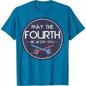 imageStar Wars Classic May The Fourth Be With You Circle Logo TShirtSapphire Blue