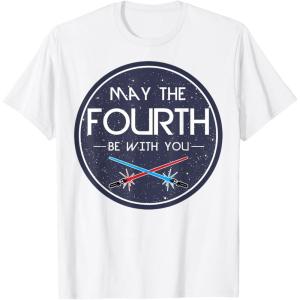 imageStar Wars Classic May The Fourth Be With You Circle Logo TShirtWhite