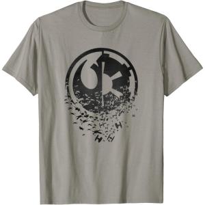 imageStar Wars Classic Rebel Alliance ampamp Galactic Empire Split TShirtSlate Grey
