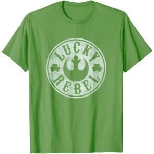imageStar Wars Classic St Patricks Day Lucky Rebel Distressed TShirtGrass Green