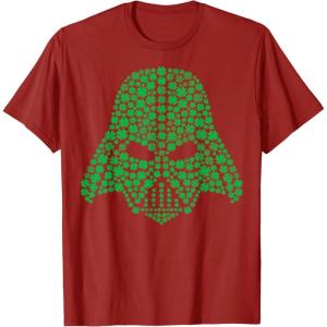 imageStar Wars Darth Vader Clover Saint Patricks Graphic TShirt TShirtCranberry Red