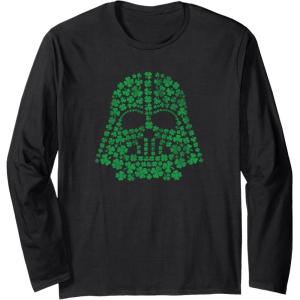imageStar Wars Darth Vader Green Shamrocks St Patricks Day Long Sleeve TShirtBlack