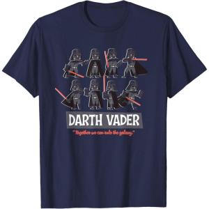 imageStar Wars Darth Vader Poses Together We Can Rule the Galaxy TShirtNavy Blue