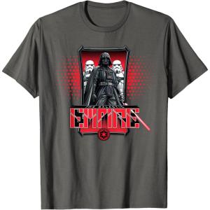 imageStar Wars Darth Vader and Stormtroopers The Galactic Empire TShirtAsphalt Grey
