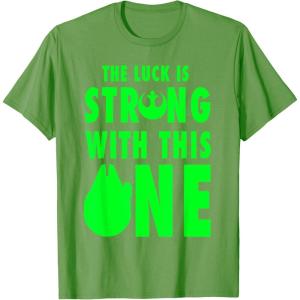 imageStar Wars Luck Is Strong Bold Saint Patrick Graphic TShirt TShirtGrass Green