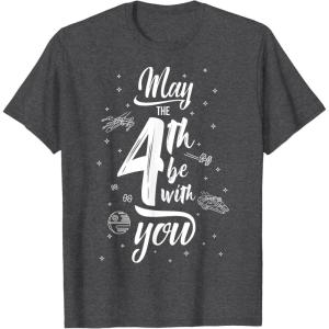 imageStar Wars May The 4th Be With You Space Text TShirtDark Heather Grey