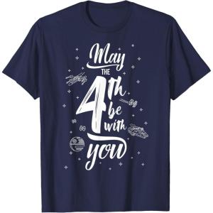 imageStar Wars May The 4th Be With You Space Text TShirtNavy Blue