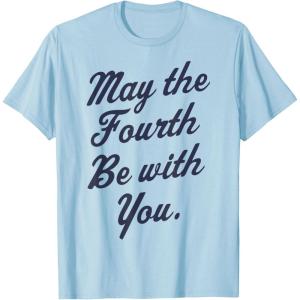 imageStar Wars May The Fourth Be With You Cursive Poster TShirtBaby Blue