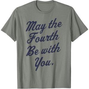 imageStar Wars May The Fourth Be With You Cursive Poster TShirtOlive Heather