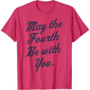imageStar Wars May The Fourth Be With You Cursive Poster TShirtRed Heather