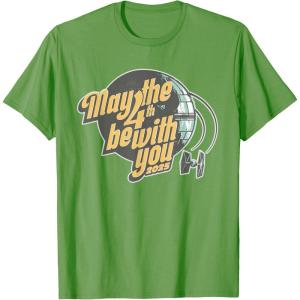imageStar Wars May the 4th Be With You 2025 Death Star Retro TShirtGrass Green