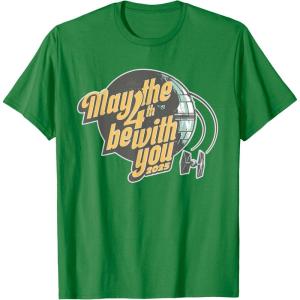 imageStar Wars May the 4th Be With You 2025 Death Star Retro TShirtKelly Green