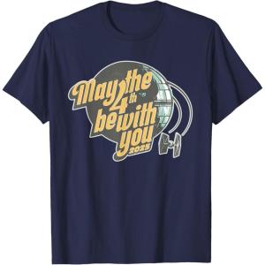 imageStar Wars May the 4th Be With You 2025 Death Star Retro TShirtNavy Blue