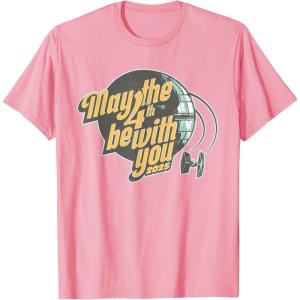 imageStar Wars May the 4th Be With You 2025 Death Star Retro TShirtPink