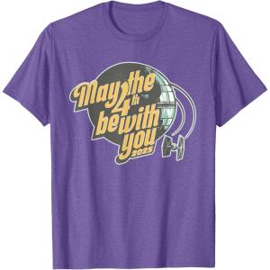 imageStar Wars May the 4th Be With You 2025 Death Star Retro TShirtPurple Heather