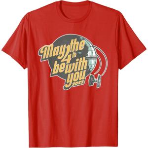imageStar Wars May the 4th Be With You 2025 Death Star Retro TShirtRed