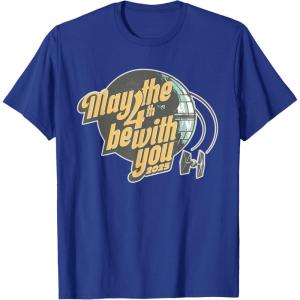 imageStar Wars May the 4th Be With You 2025 Death Star Retro TShirtRoyal Blue