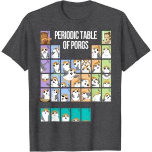 imageStar Wars Periodic Table Of Porgs Cute Group Shot TShirtDark Heather Grey