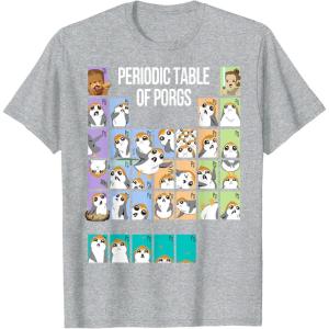 imageStar Wars Periodic Table Of Porgs Cute Group Shot TShirtHeather Grey