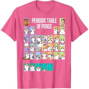 imageStar Wars Periodic Table Of Porgs Cute Group Shot TShirtPink Heather
