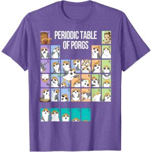imageStar Wars Periodic Table Of Porgs Cute Group Shot TShirtPurple Heather