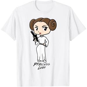 imageStar Wars Princess Leia Cute Cartoon Graphic TShirt TShirtWhite