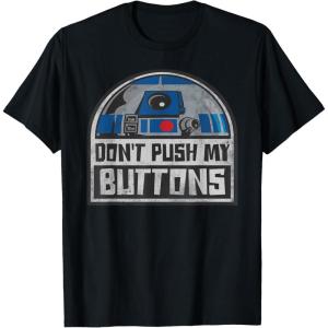 imageStar Wars R2D2 Droid Dont Push My Buttons TShirtBlack