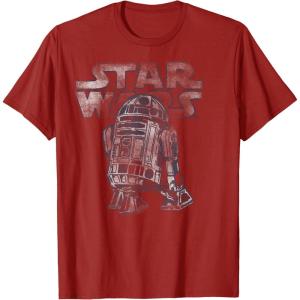 imageStar Wars R2D2 Vintage Distressed C2 Disney TShirtCranberry Red